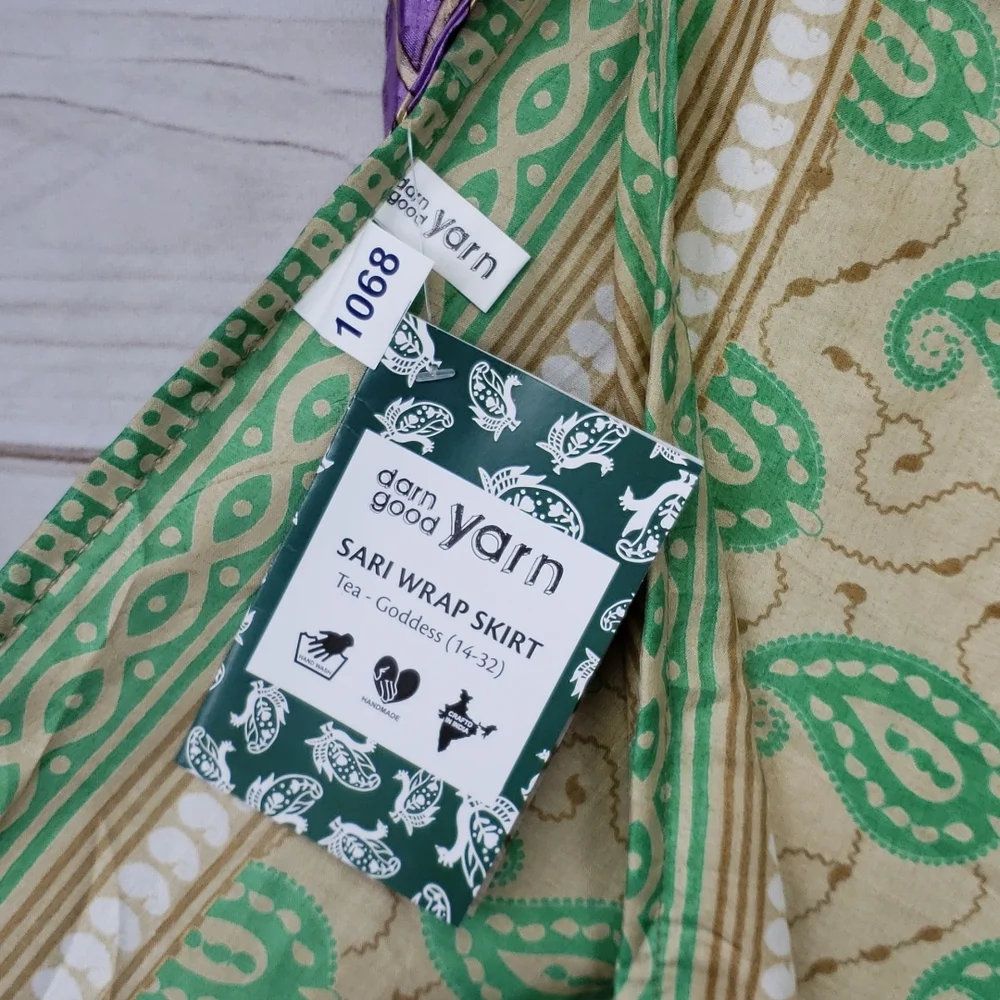 Darn Good Yarn Sari Silk Wrap Skirt Tea Goddess - Picture 7 of 16